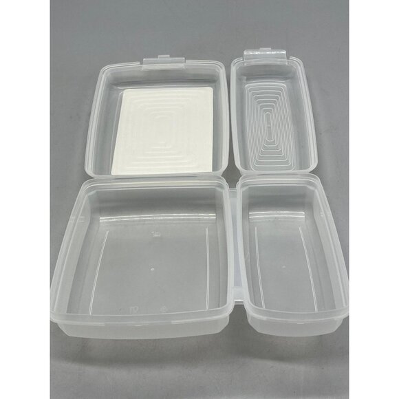 organized lunch 2 compartment lunch container clip closed lids large small READ - Picture 6 of 6